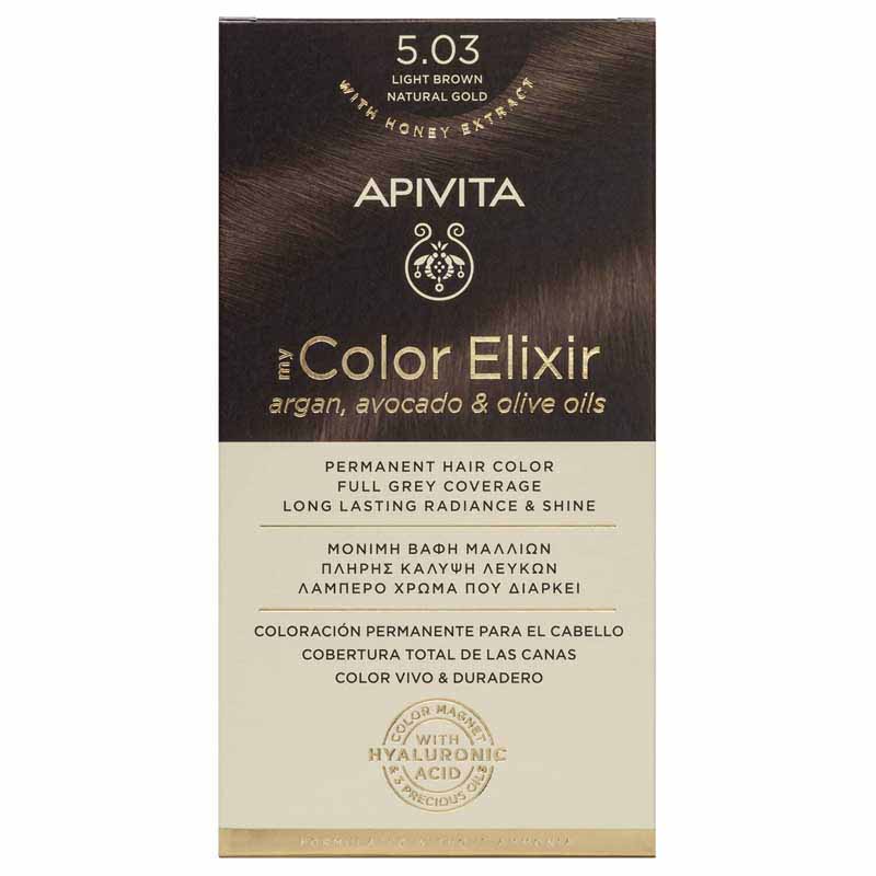 251429 APIVITA MY COLOR ELIXIR N5.03 Καστανό ανοιχτό φυσικό μελί pharmabest 1