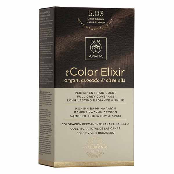 251429 APIVITA MY COLOR ELIXIR N5.03 Καστανό ανοιχτό φυσικό μελί pharmabest 2