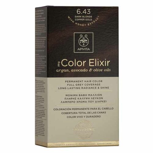 251438 APIVITA MY COLOR ELIXIR N6.43 Ξανθό σκούρο χάλκινο μελί pharmabest 2