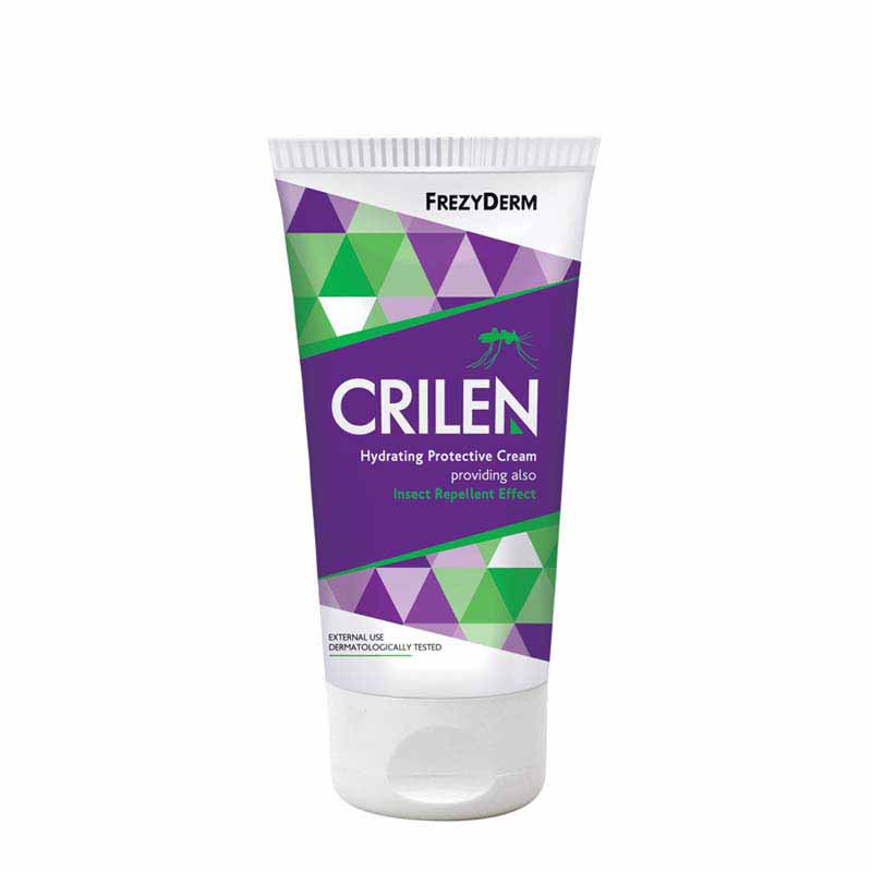 FREZYDERM Crilen Γαλάκτωμα 50ml εμπλουτισμένο με συνδυασμό ενεργών συστατικών που κρατούν τα έντομα μακριά