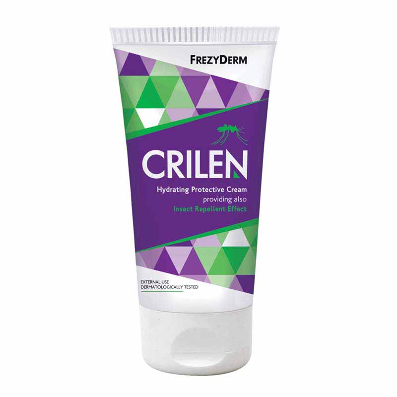 FREZYDERM Crilen Γαλάκτωμα 125ml εμπλουτισμένο με συνδυασμό ενεργών συστατικών που κρατούν τα έντομα μακριά