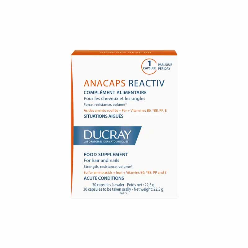 318836 Ducray Anacaps Reactiv Συμπλήρωμα Διατροφής για την αντιδραστική τριχόπτωση 30caps Pharnabest