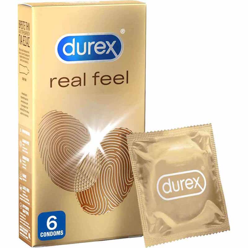 911850 Durex Προφυλακτικά Πολύ Λεπτά Χωρίς Λάτεξ Real Feel 6τεμ Pharmabest 1