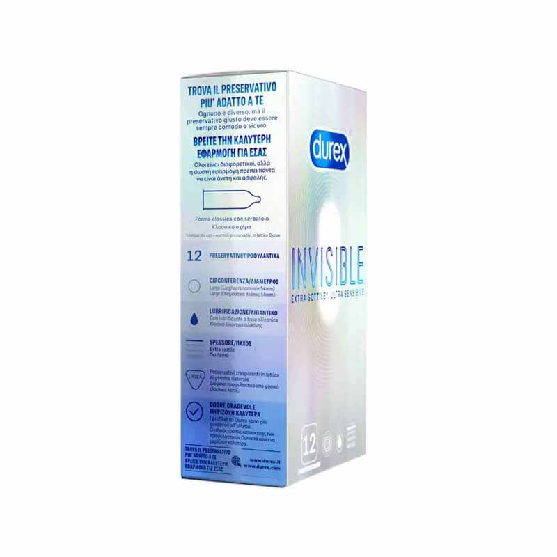 922642 Durex Προφυλακτικά Εξαιρετικά Λεπτά Invisible 12 τεμάχια Pharmabest 2