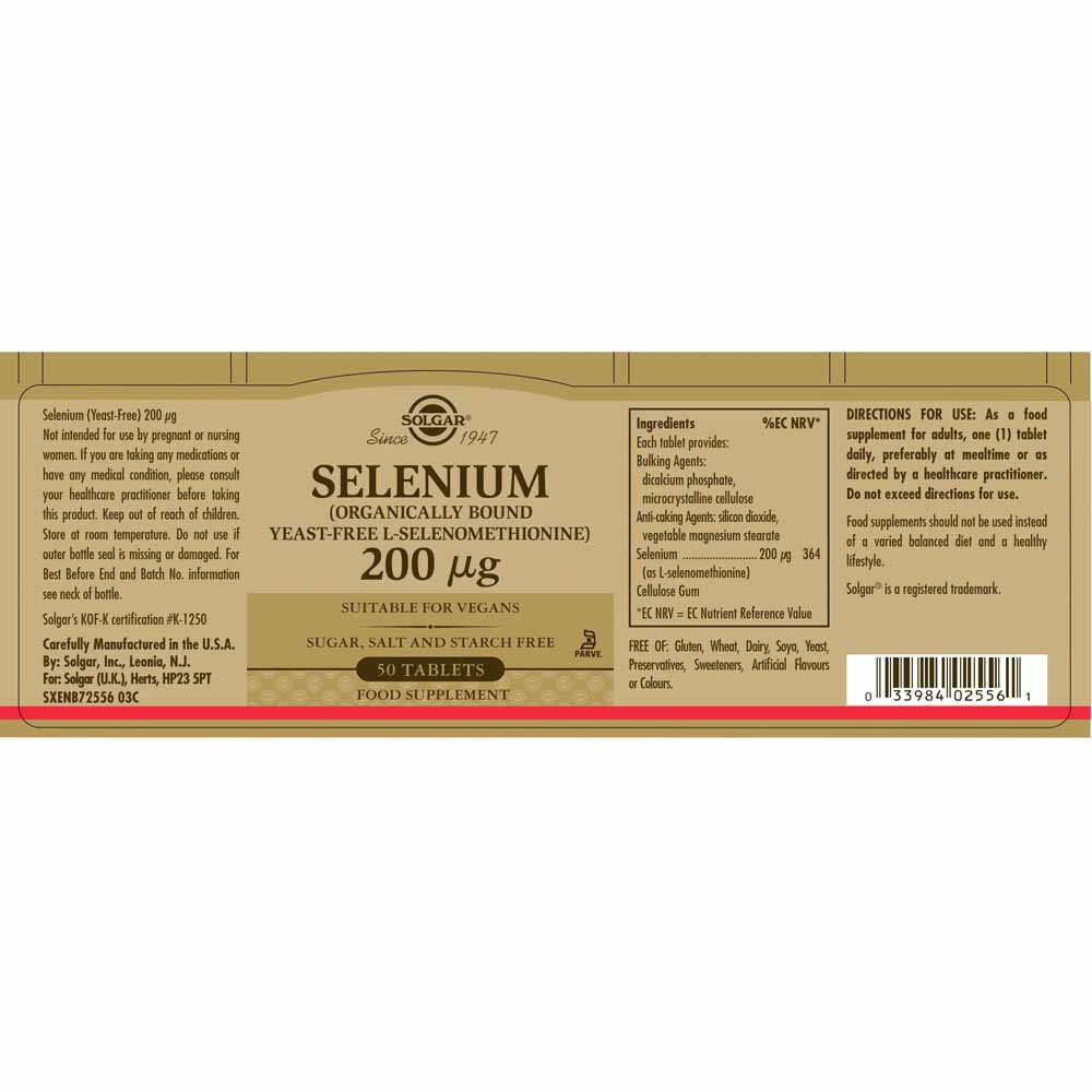 300391 SOLGAR Selenium 200μg 100tabs 2 Pharmabest