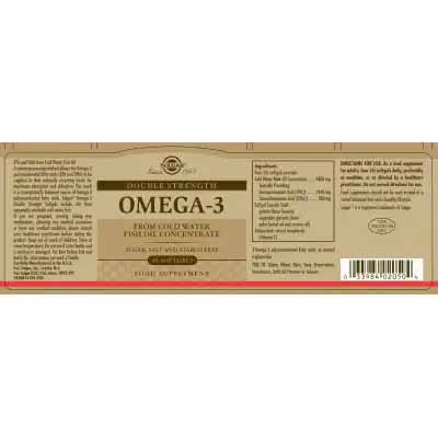 301253 301252 SOLGAR Omega 3 double strength softgels Pharmabest