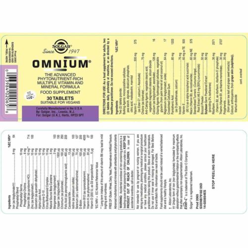 301254 SOLGAR Omnium 30tabs 2 Pharmabest