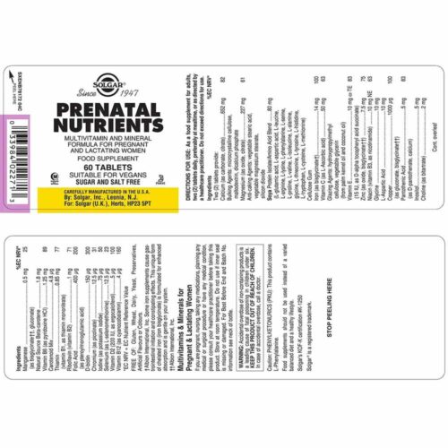 301264 SOLGAR Prenatal Nutrients 60tabs 2 Pharmabest
