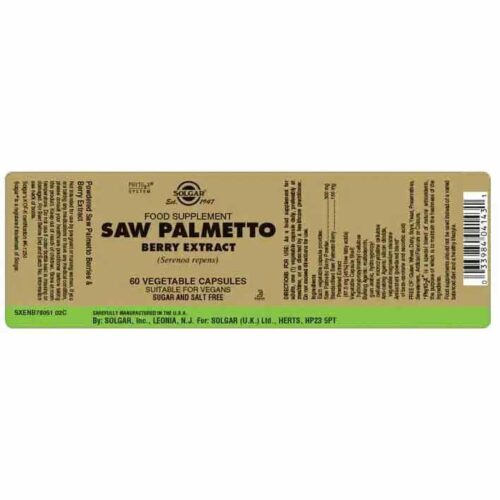 310064 SOLGAR Saw Palmetto Berry Extract Vegetable 60caps 2 Pharmabest