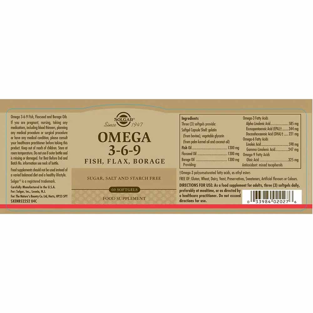 389447 SOLGAR Omega 3 6 9 Softgels 120caps 2 Pharmabest