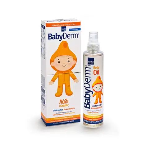 5205152000563 InterMed Babyderm Body Oil 200ml Pharmabest