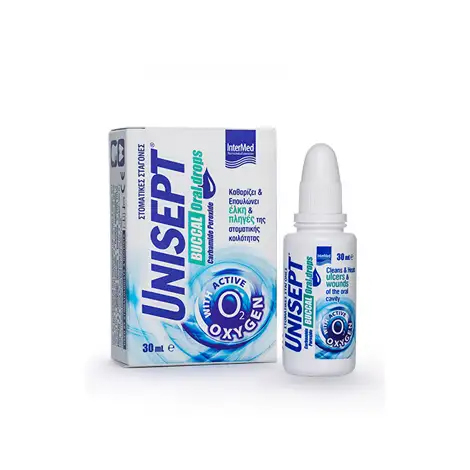 5205152002475 InterMed Unisept Buccal Drops 30ml Pharmabest