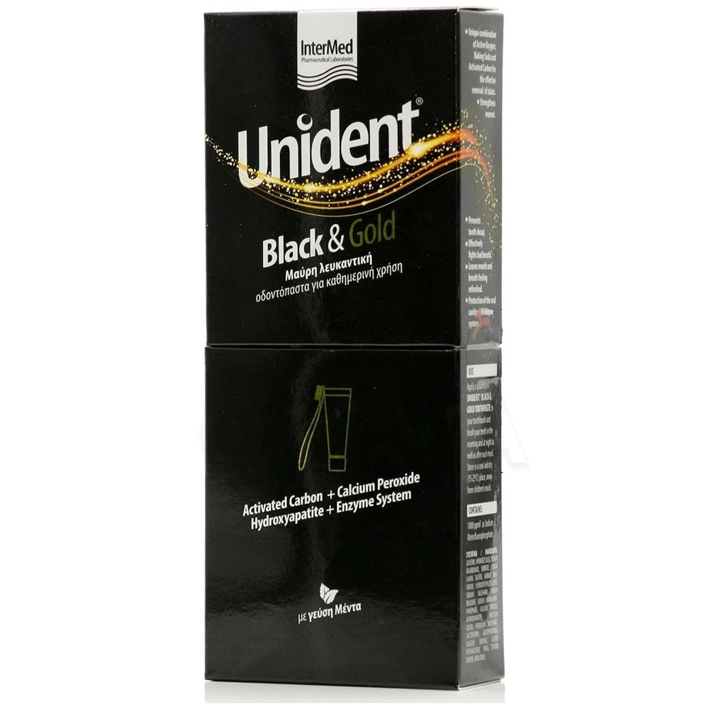 5205152009986 InterMed Unident BlackGold Toothpaste 100ml Pharmabest