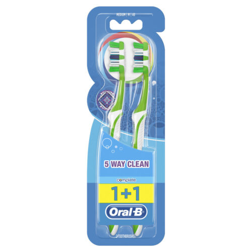 3014260020422 Oral B Complete 5 Way Clean Χειροκίνητη Οδοντόβουρτσα 40 Μέτρια 2 τμχ Pharmabest 1