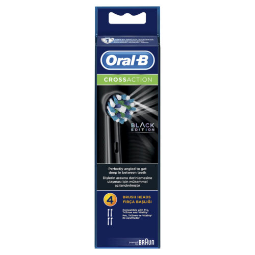 4210201218197 Oral B Cross Action Black Ανταλλακτικές Κεφαλές Ηλεκτρικής Οδοντόβουρτσας 4τμχ Pharmabest 1