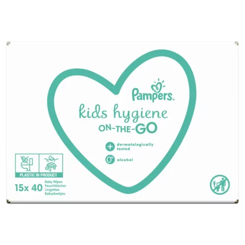 8006540222140 Pampers Kids Hygiene On The Go Υγρά Μαντηλάκια 15 x 40 600 Τεμ Pharmabest 2