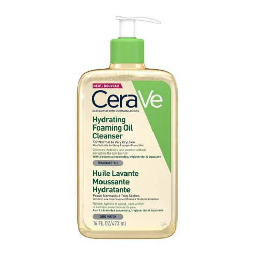 CeraVe Hydrating Foaming Oil Cleanser 473ml για Κανονικό έως πολύ ξηρό, ατοπικό, βρεφικό δέρμα καθαρισμός προσώπου και σώματος