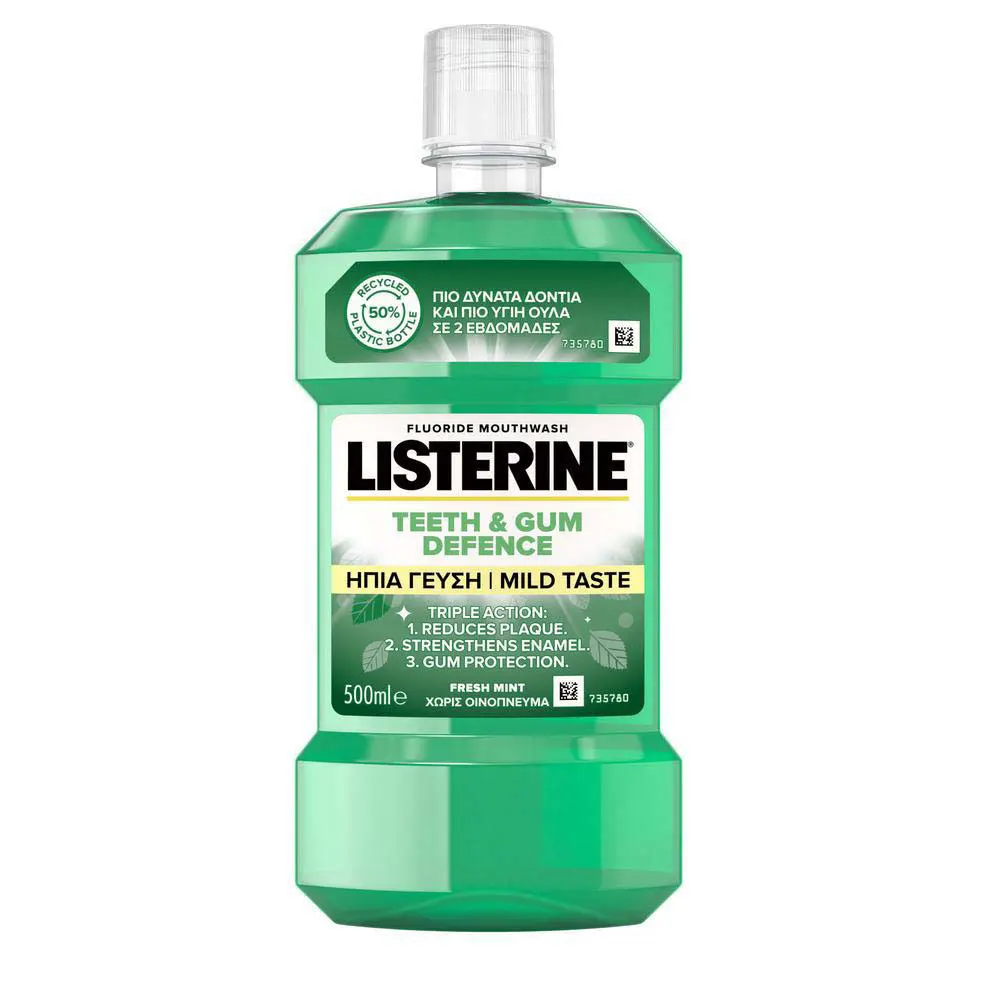 LISTERINE Teeth & Gum Defence Στοματικό Διάλυμα με Ήπια Γεύση 500ml