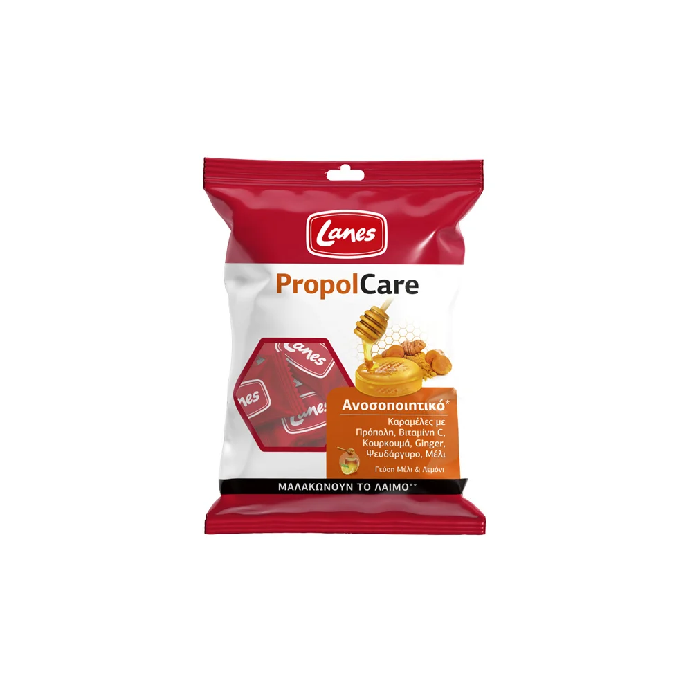 Lanes PropolCare Καραμέλες Λαιμού Μέλι Λεμόνι 54g