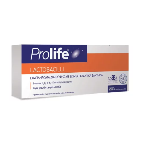 Prolife Lactobacilli με Προβιοτικά, Πρεβιοτικά & Βιταμίνες Β 7x8ml