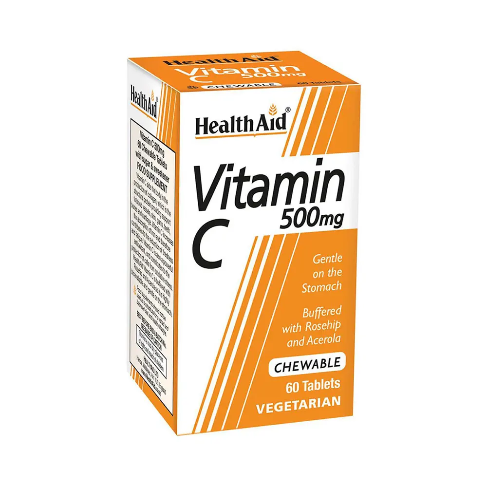 5019781011001 HEALTH AID Vitamin C 500mg μασώμεvη 60 Tabs 1