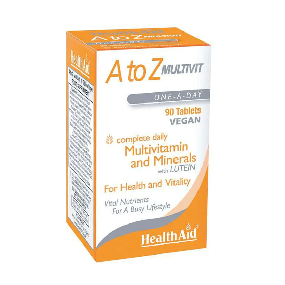 5019781014415 HEALTH AID A to Z MULTIVIT Multivitamin and Minerals with LUTEIN 90 Tabs 1