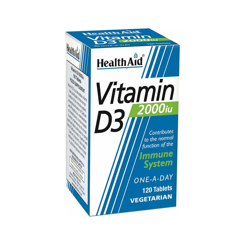 5019781056828 HEALTH AID Vitamin D3 2000iu 120 Tabs 1