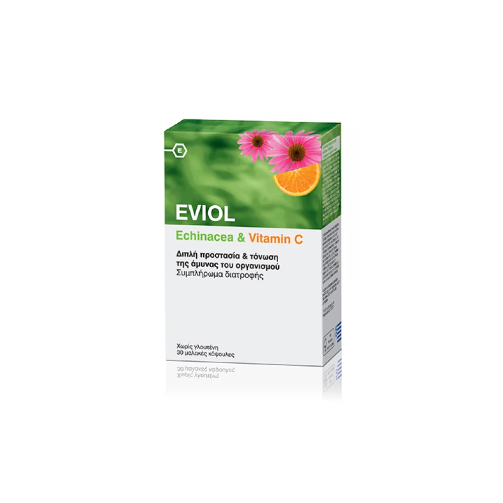 5213004240050 Eviol Συμπλήρωμα Διατροφής Echinacea Vitamin C 30 Soft Caps 1