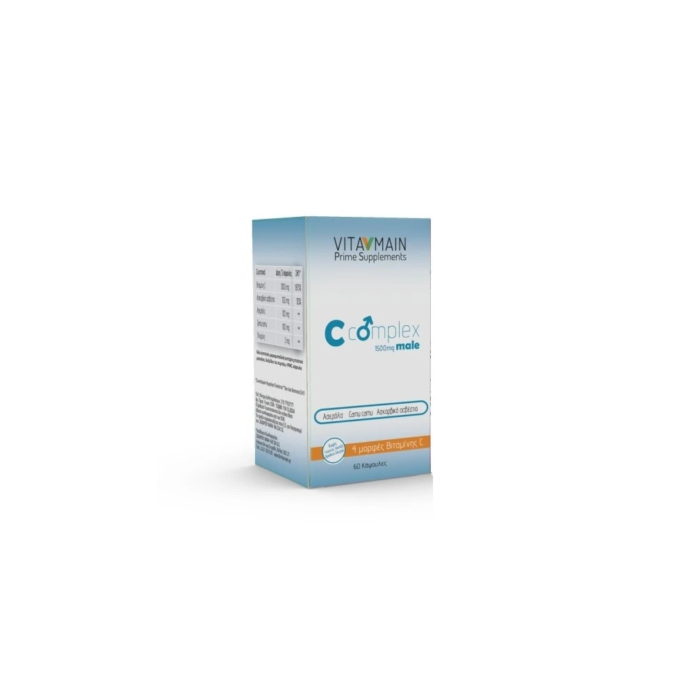 Vitamain C-Complex Male - Συμπλήρωμα Διατροφής Υψηλής Συγκέντρωσης Σε Βιταμίνη C Για Άνδρες 1500mg 60 Caps