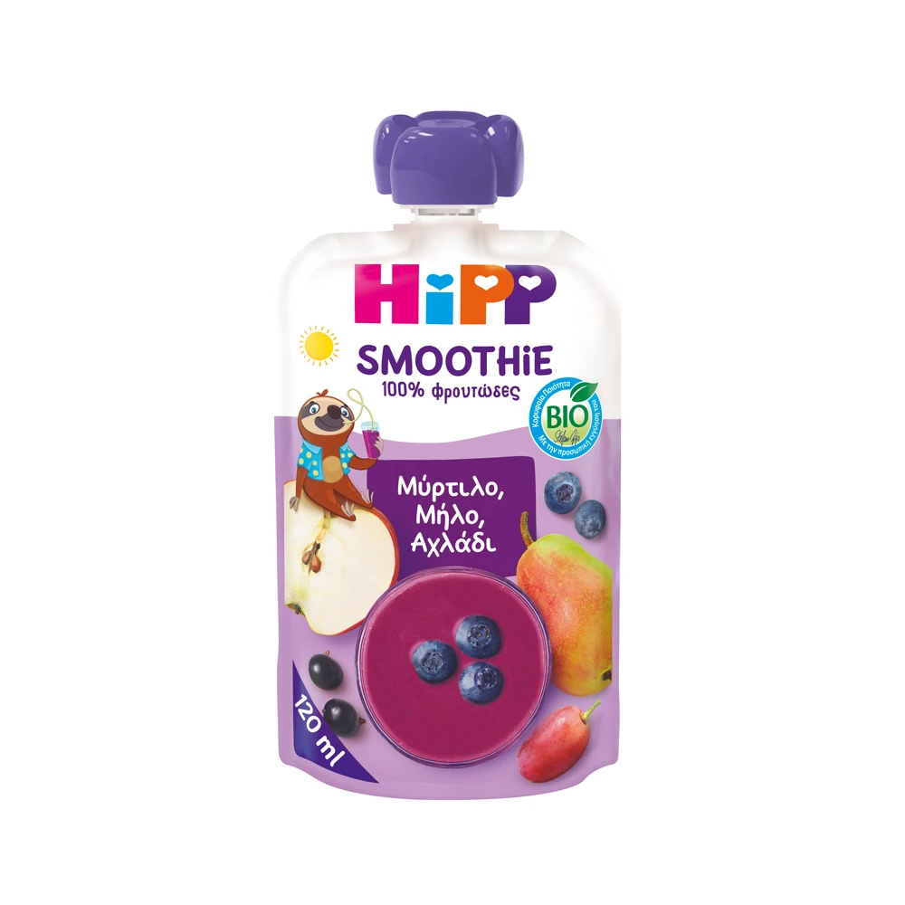 Hipp Smoothie Μύρτιλο-Μήλο-Αχλάδι "Από 1 Έτους" 120ml