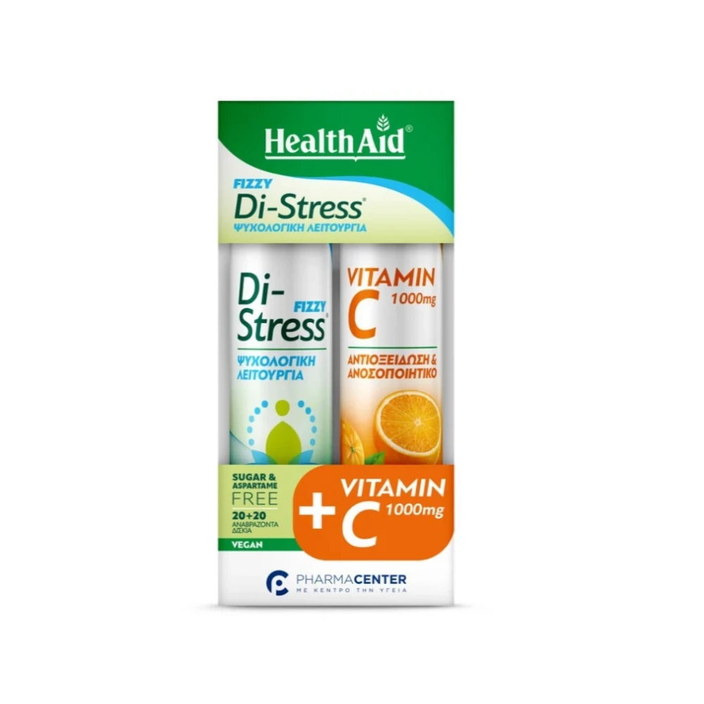 Health Aid Promo Di-Stress & Vitamin C 20+20 Αναβράζοντα Δισκία