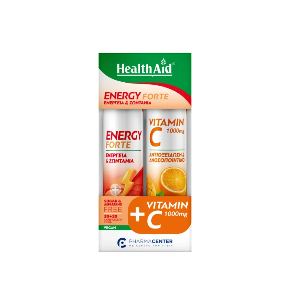 Health Aid Promo Energy Forte & Vitamin C 20+20 Αναβράζοντα Δισκία