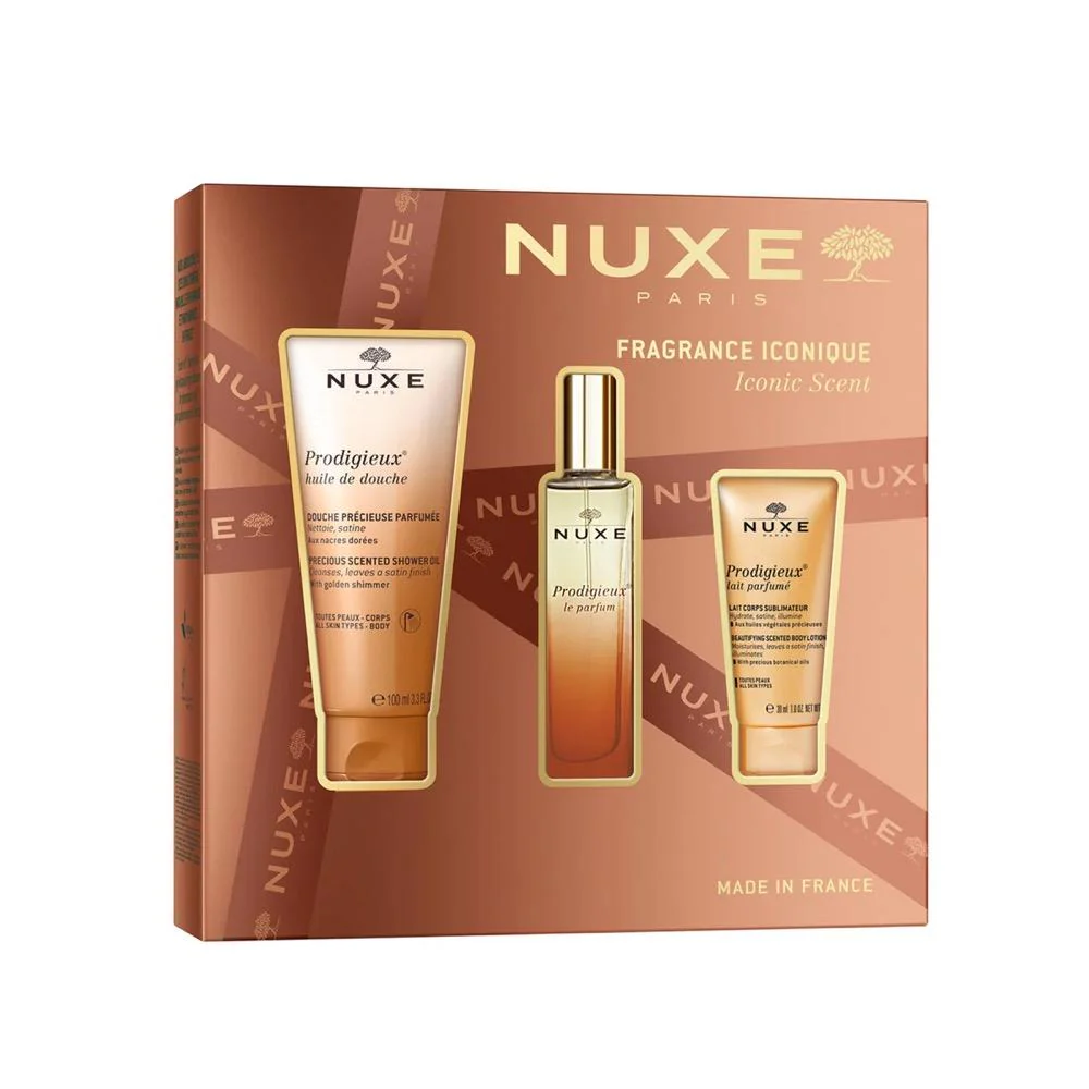 NUXE Set Prodigieux Precious Scented Shower Oil 100ml & Άρωμα 30ml & Scented Body Lotion 30ml