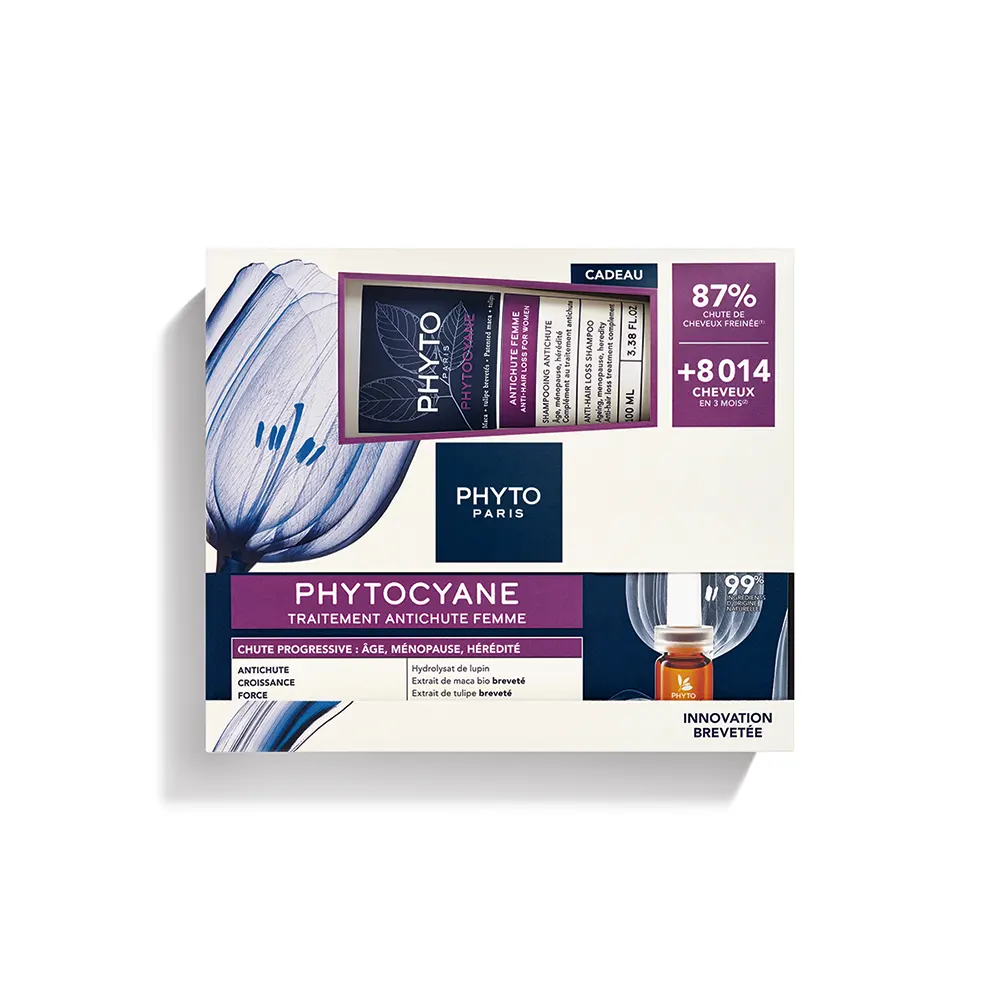 Phyto Promo Phytocyane Progressive Hair Loss Treatment for Women Ampoules 12x5ml & Shampoo 100ml