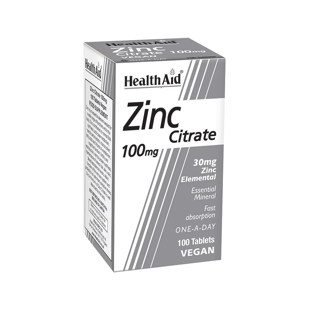 Health Aid Zinc Citrate 100mg 100 Δισκία