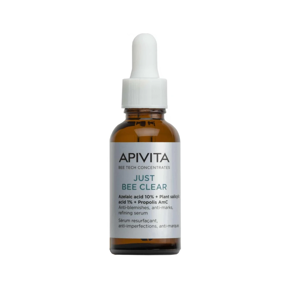 Apivita Just Bee Clear Serum - Ορός λείανσης, διορθώνει ατέλειες & σημάδια ακμής 30ml