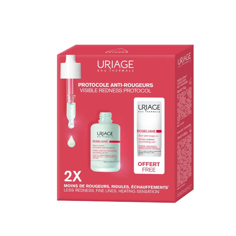Uriage Promo Roseliane - Visible Redness-Neutralizing Smoothing Serum 30ml & Δώρο Soin Anti-Rougeurs 15ml