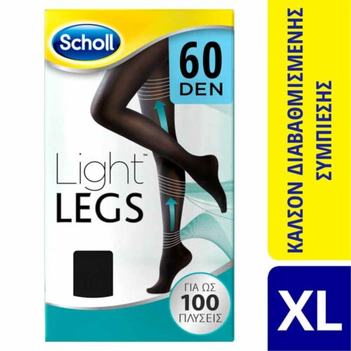 630680 Scholl Καλσόν Διαβαθμισμένης Συμπίεσης Light Legs 60 DEN Μαύρο L Pharmabest 1