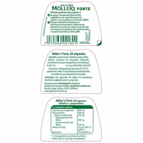 Möller’s Forte 60caps θρεπικά συστατικά και πληροφορίες